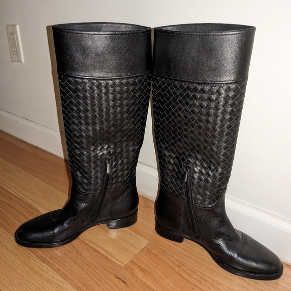 BOTTEGA VENETA PIXELMOD LEATHER WEAVE RIDING BOOTS - Picture 7 of 16